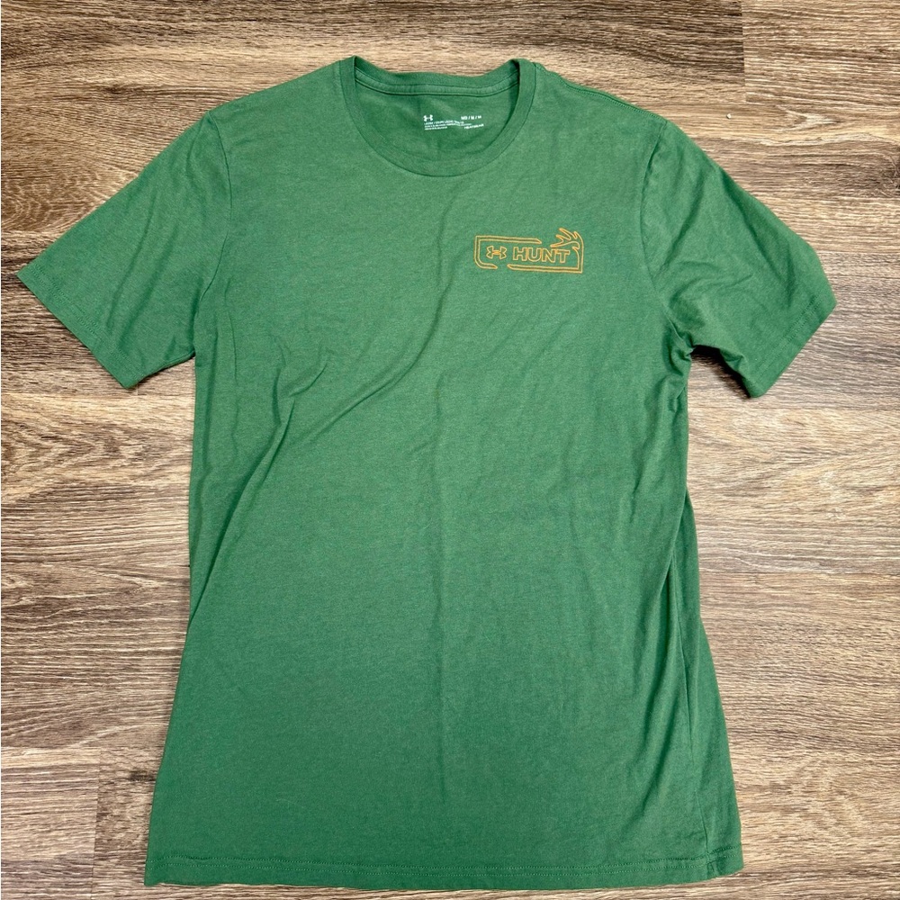 Under Armour UA Hunt Elk Graphic Green HeatGear T-Shirt Size M